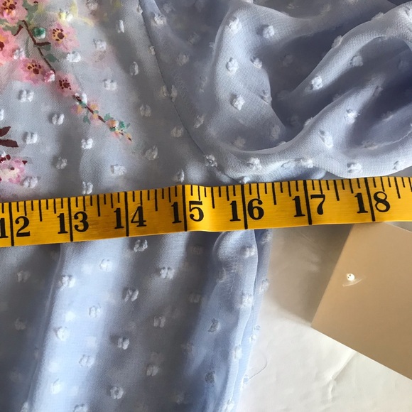 MERAKI Blouse Women's Size S Blue Floral Sheer Long Sleeve Kawaii Girlcore NWT - Picture 7 of 13